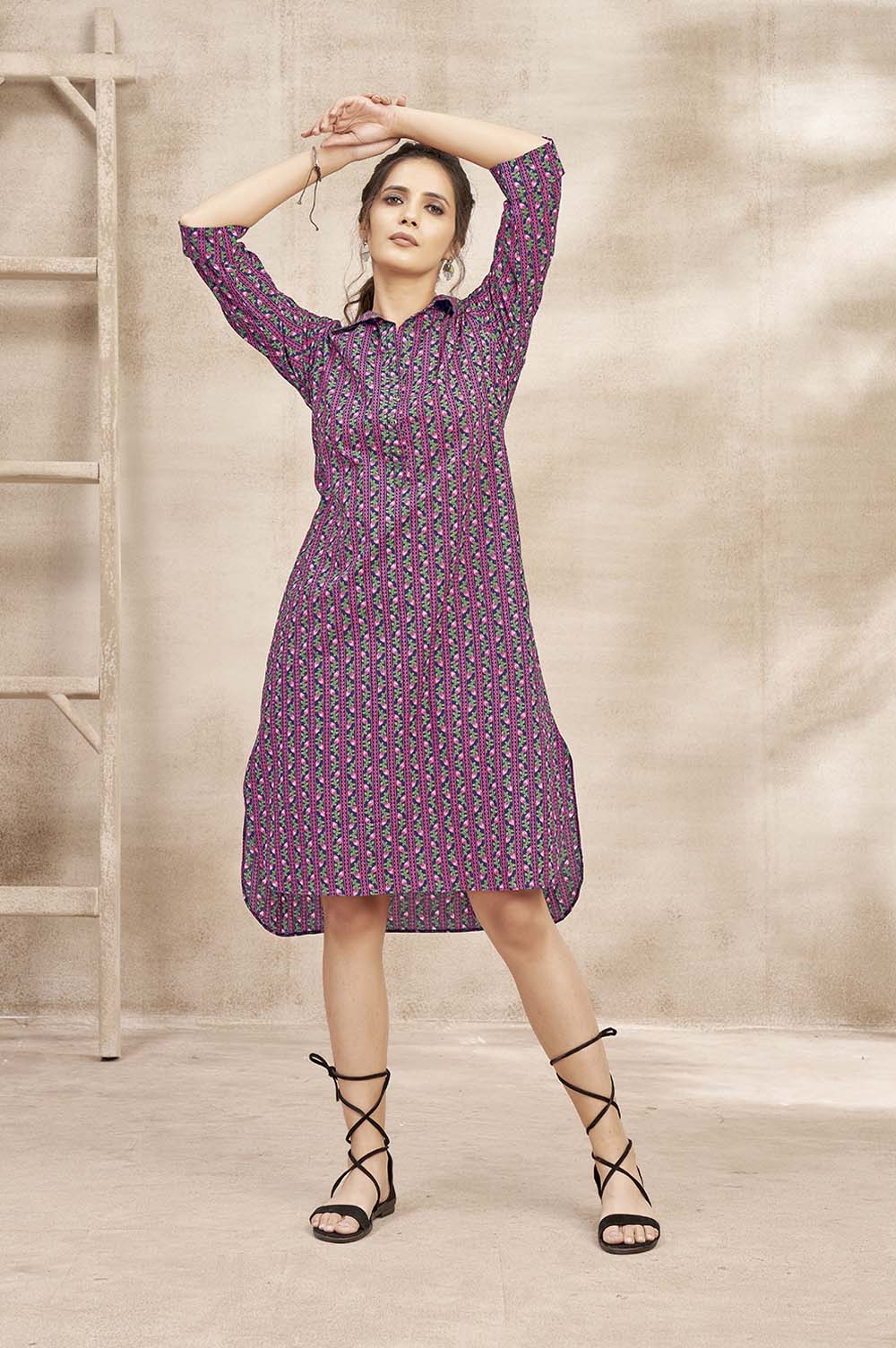 kurta-style-red-dress