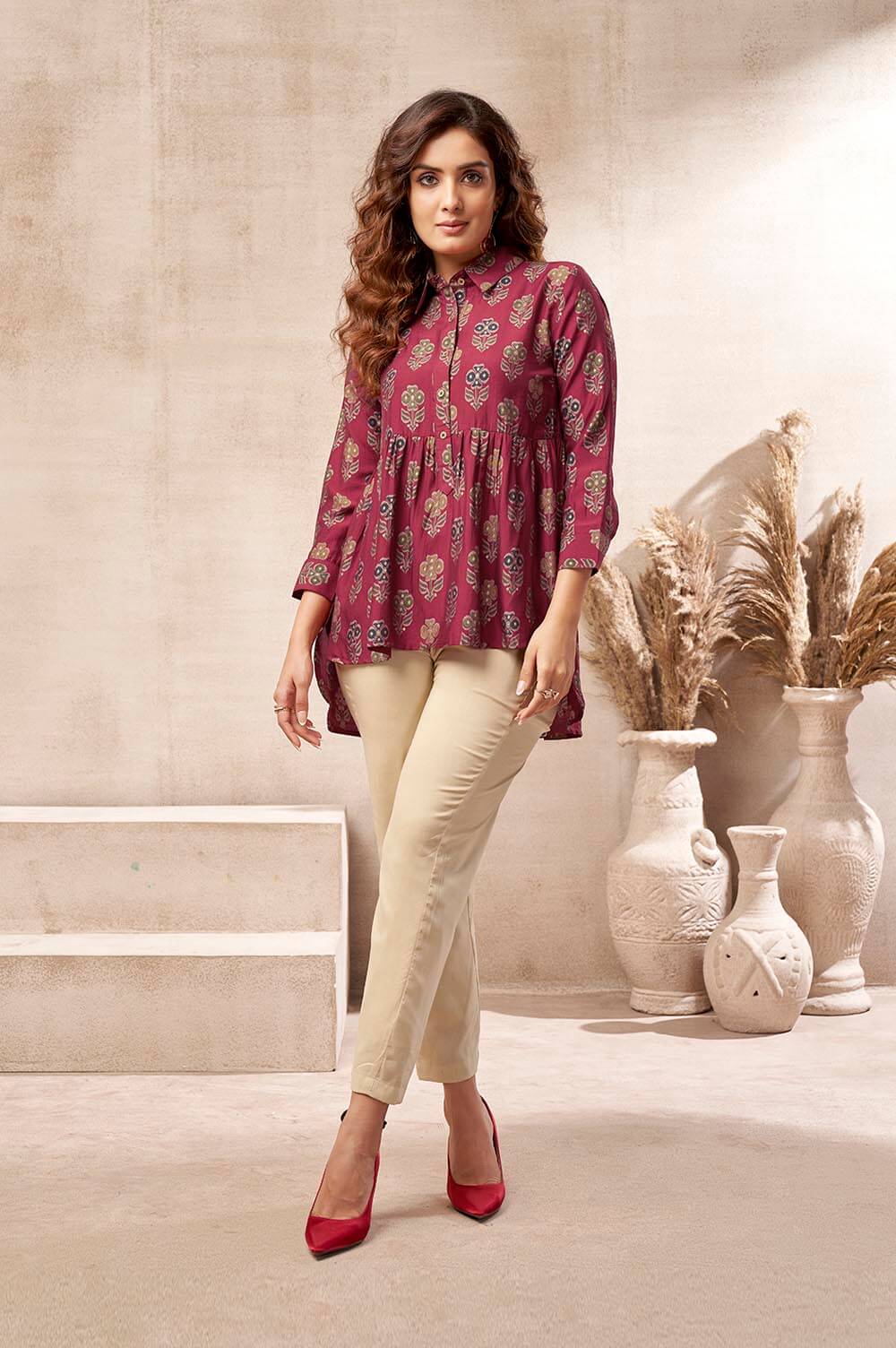 red-floral-pattern-shirt