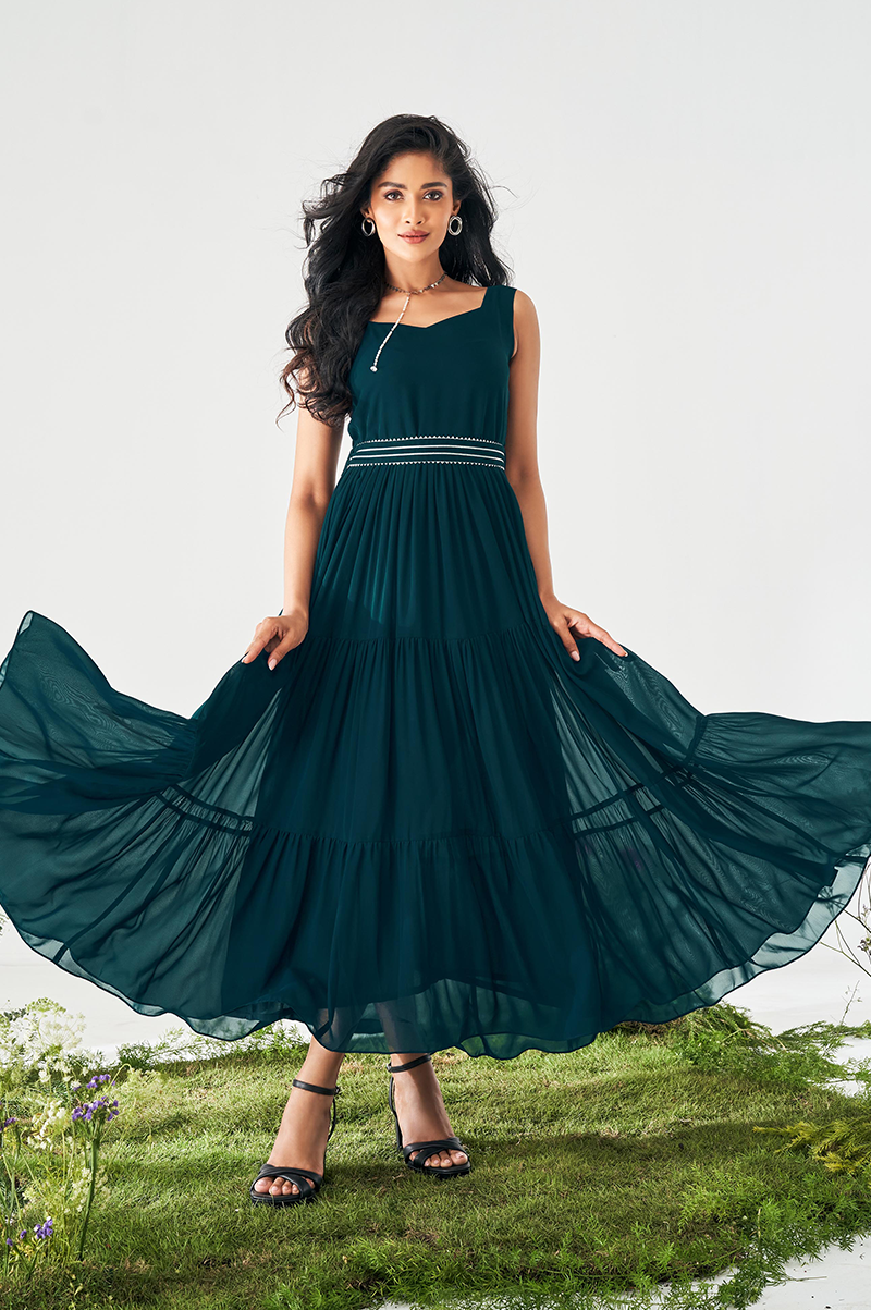 navy-blue-fit-and-flare-georgettre-dress