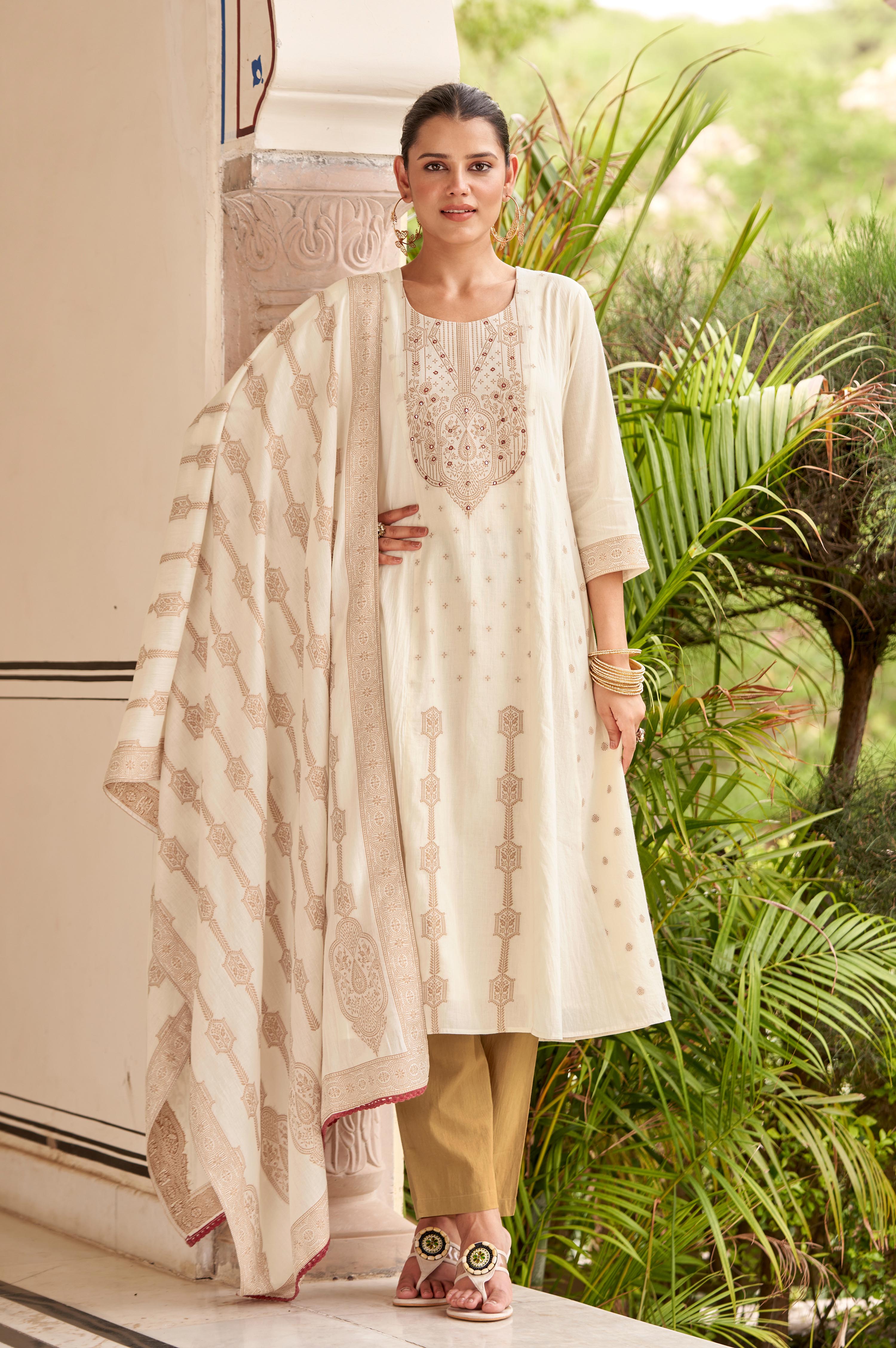 white-pure-cotton-jacquard-anarkali-kurta-and-pyjamas-dupatta