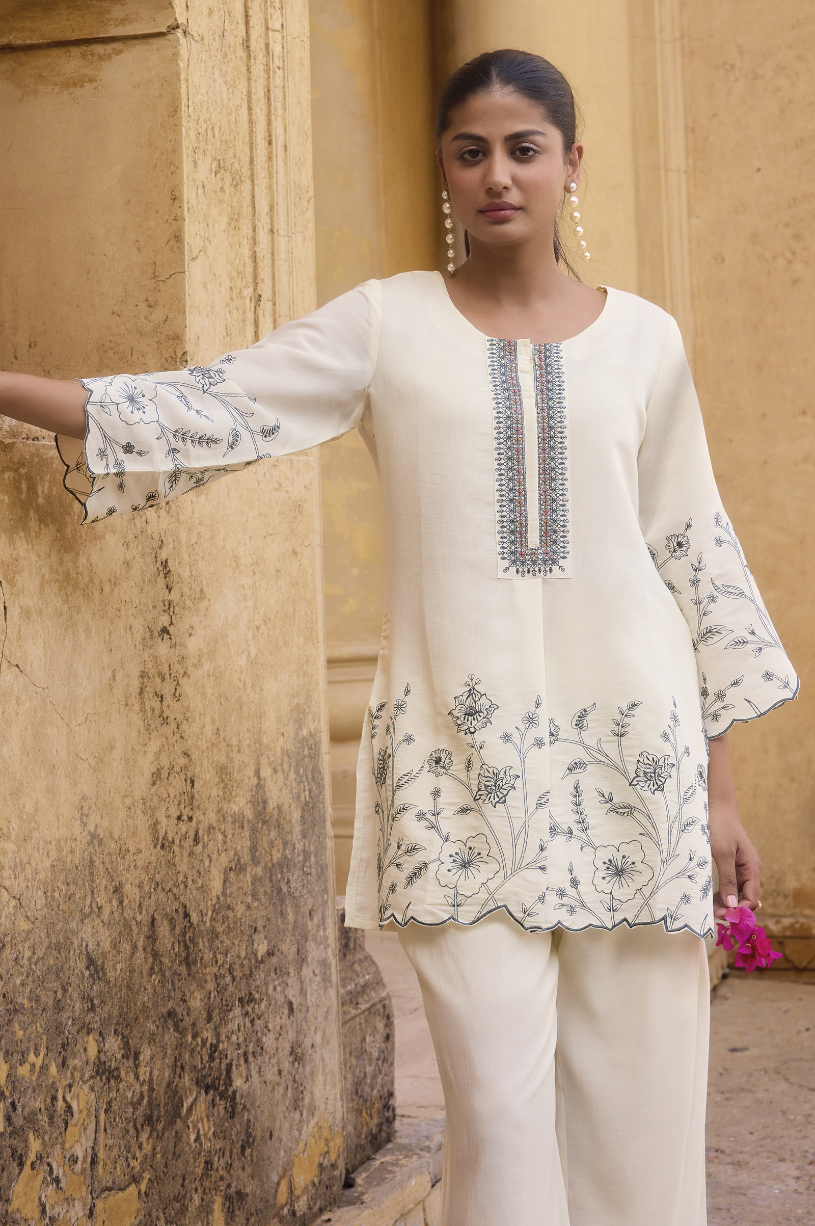 womens-off-white-embroidered-roman-silk-top-with-mal-cotton-lined-ethnic-co-ord-set