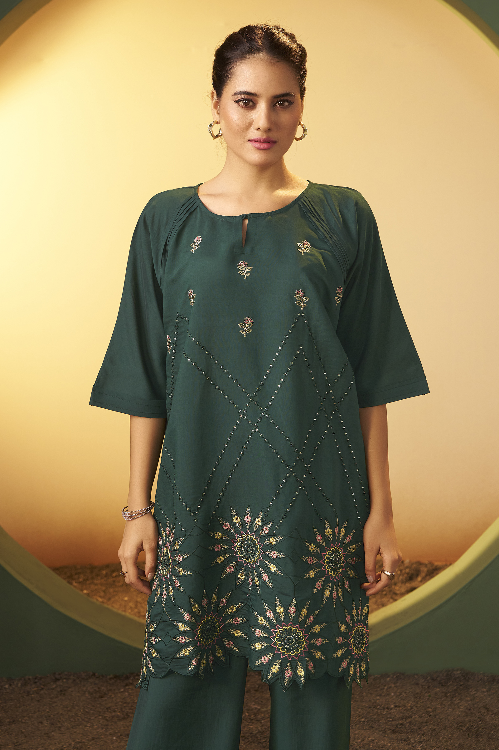 womens-green-embroidered-flared-roman-silk-co-ord-set