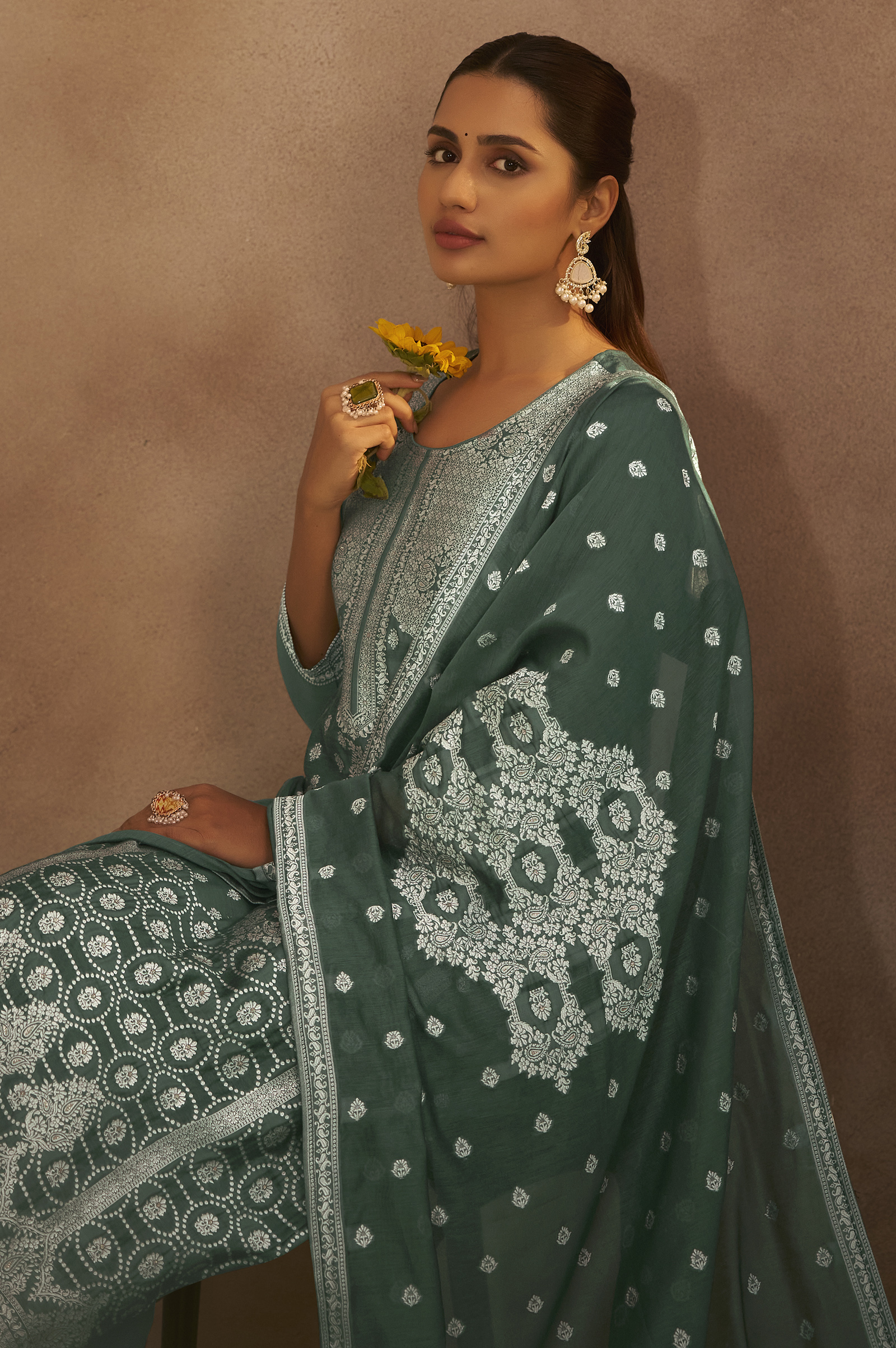 womens-dusty-green-jacquard-art-silk-straight-kurta-set-with-cotton-bottom-silk-blend-dupatta-6