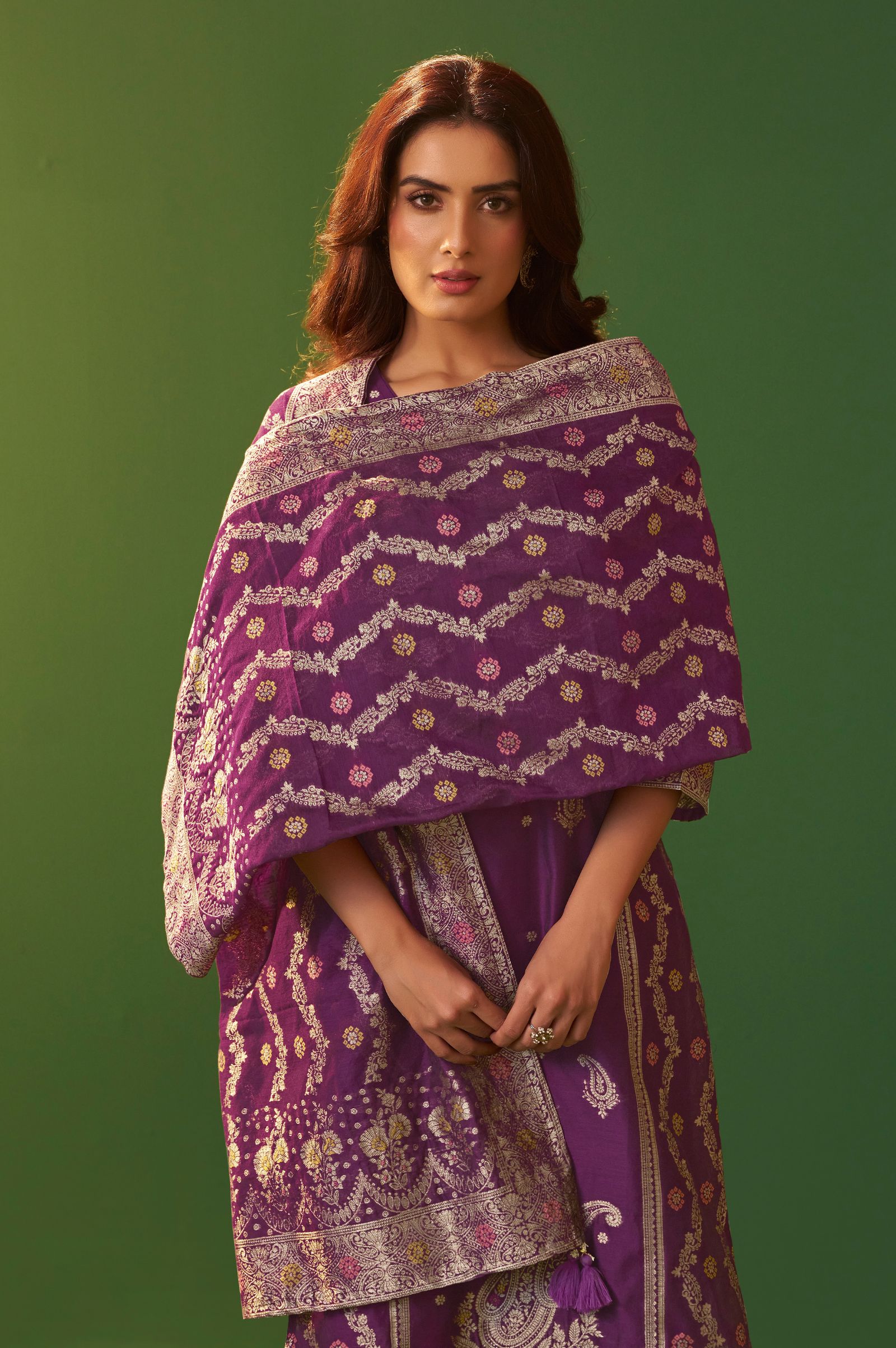purple-jacquard-art-silk-kurta-set-with-cotton-bottom-silk-jacquard-dupatta
