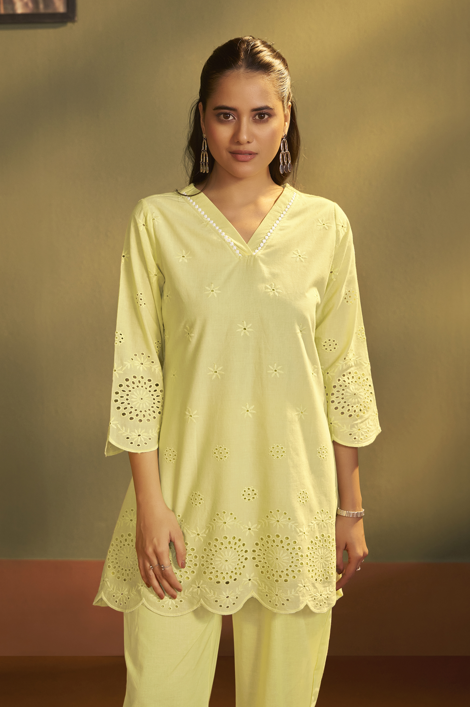 womens-pure-cotton-yellow-schiffli-co-ord-set