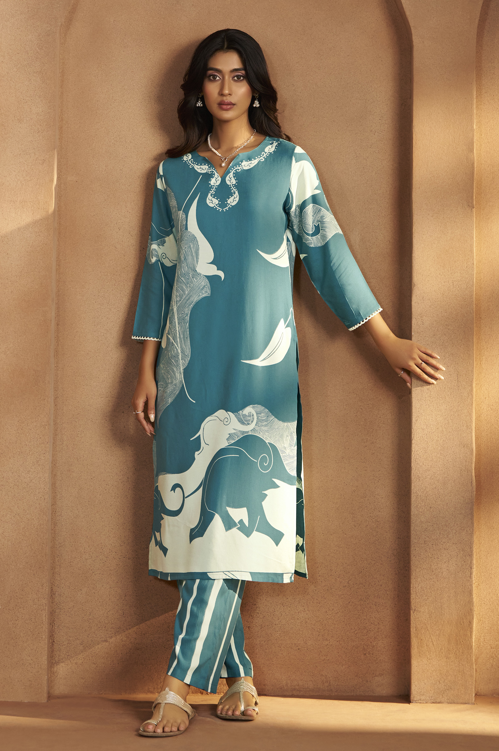 turquoise-blue-viscose-rayon-printed-straight-co-ord-set