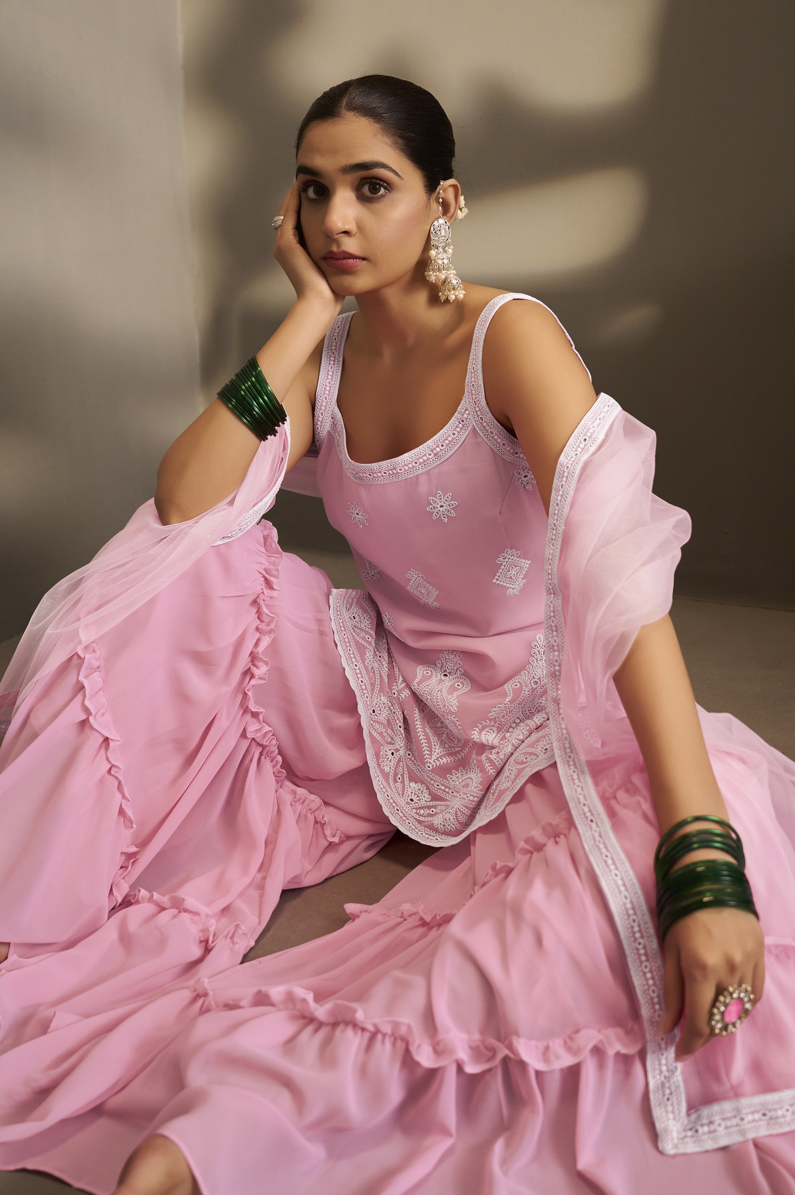 women-pink-georgette-schiffli-embroidered-straight-kurta-with-sharara-net-dupatta